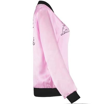 Adult Pink Ladies 50's Satin Varsity Jacket Grease Costume