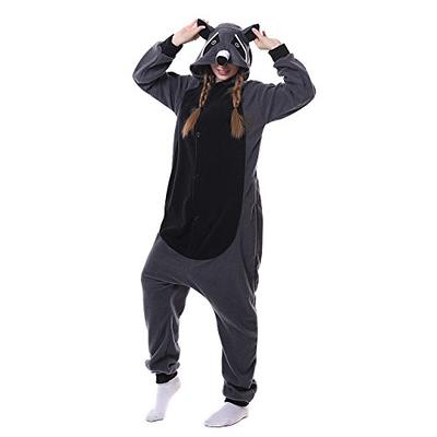 Unisexe Aldult Animal Character Costume Pyjama Cosplay Grey Raccoon Pyjama