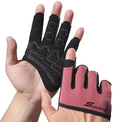 SueStar Micro Workout Gloves for Women 3/4 Finger Gym Gloves, Full Palm  Protection & Silicone Grip Weight Lifting Gloves for Weightlifting Exercise  Fitness Smartwatch Friendly (Pink, Large) - Yahoo Shopping
