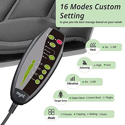 Vibration Back Massager Seat with Heat:Chair Seat Massager with 8 Vibration  Massage Nodes, Massage Chair Pad for Home Office Chair(Gray)