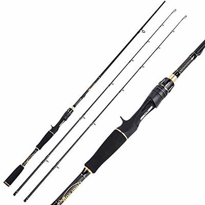 One Bass Fishing Pole - Lightweight 24 Ton Carbon Fiber Rod for Bass  Fishing - Two Pieces, SuperPolymer Handle