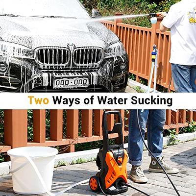 Rock&Rocker Powerful Electric Pressure Washer, 2150PSI Max 2.6 GPM Power  Washer with Hose Reel, 4 Quick Connect Nozzles, Soap Tank, IPX5 Car Wash