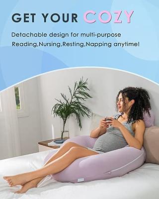 QUEEN ROSE Cooling Pregnancy Pillows,E Shaped Full Body Pillow for Sleeping,  with Pregnancy Wedge Pillow for Belly Support, 60 Inch Maternity Pillow for  Side Sleeper, Rayon Cover from Bamboo, Purple - Yahoo