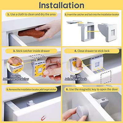 Child Safety Magnetic Cabinet Locks Baby proofing Drawer Cupboard