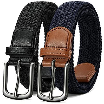 CHAOREN Black & Navy Elastic Braided Golf Belt for Men 2 Pack - Mens Casual Woven  Stretch Belt 1 3/8 - For Golf Casual Jeans - Yahoo Shopping