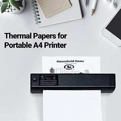 A4 Direct Thermal Paper for Terrime A4 Portable Thermal Printer, 8.27x11.69  Inch Roll Paper, BPA Free 50 Sheets/Roll (2 Pack)