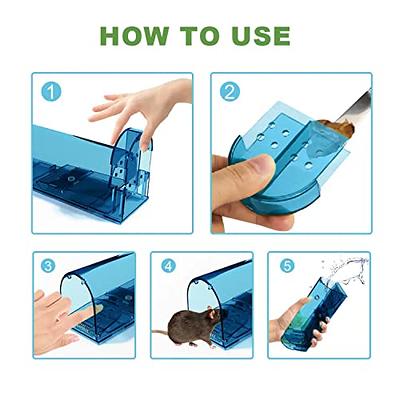 4 Pcs Humane Mouse Traps Indoor for Home, Live Mouse Reusable Traps Catcher