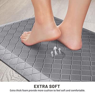 WISELIFE Kitchen Mat Cushioned Anti Fatigue Floor Mat,17.3 inchx28 inch, Thick Non Slip Waterproof Kitchen Rugs and Mats,Heavy Duty PVC Foam Standing