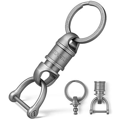 6Pieces Heavy Duty Self Auto Lock Carabiner Swivel Rotating Rings Outdoor  Keychain Hooks D Shaped Twist