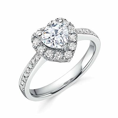 ILH Clearance Deals Rings,Sterling Silver Ring Womens Diamond Engagement Wedding Band Rings Cubic Zirconia Jewelry Gift