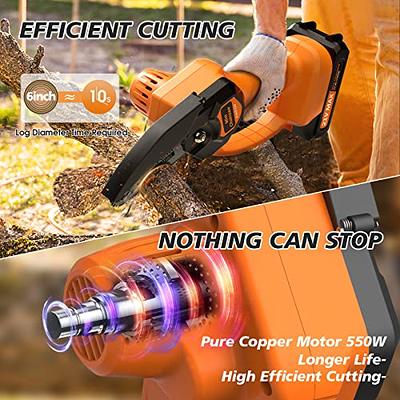 550W Electric Mini Small Wood Cutter Handheld Cordless Chainsaw Tool W/  Battery