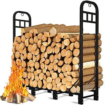 Fandature 4Ft Firewood Rack Adjustable Fireplace Wood Holder For