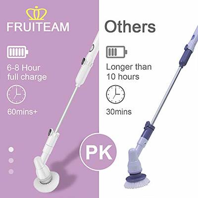 Eletalker Electric Spin Scrubber, Cordless Cleaning Brush with Adjustable  Extension Arm and 4 Replaceable Head, 2 Speeds, Fast Charging, Shower