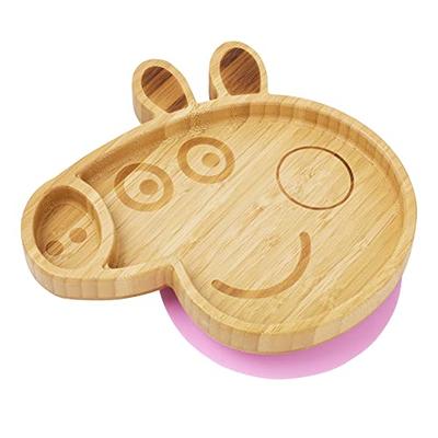 Peppa Pig Baby Plate– Kids and Toddler Suction Cup Bamboo Plate