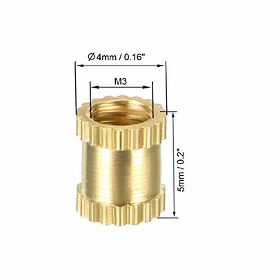 uxcell Knurled Threaded Insert, M3 x 5mm (L) x 4mm (OD) Female Thread Brass  Embedment Nuts, Pack of 100 - Yahoo Shopping