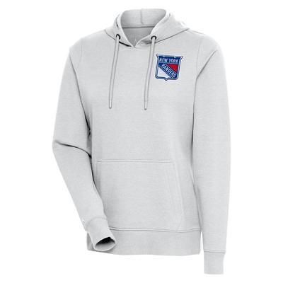 Men's Antigua White New England Patriots Victory Chenille Pullover Sweatshirt