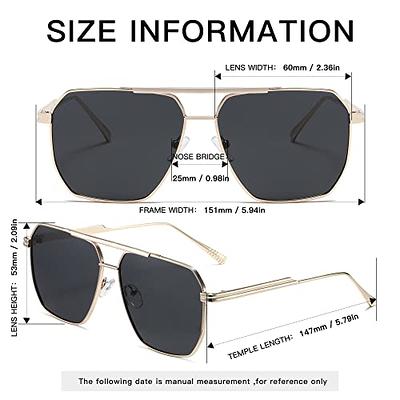 MEETSUN Rectangle Polarized Sunglasses for Women Men Retro Classic