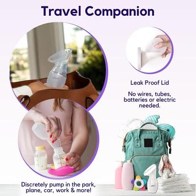 Elfzone Manual Breast Pump, Adjustable Suction Silicone Hand Pump  Breastfeeding, Small Portable Manual Breast Milk Catcher Baby Feeding Pumps  