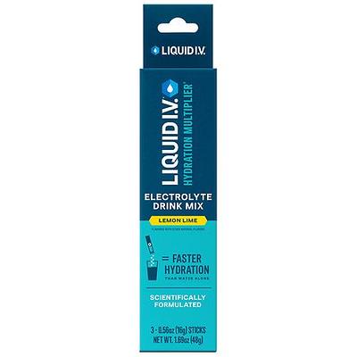 Liquid IV Electrolyte Drink Mix, Lemon Lime, Hydration Multiplier - 6 sticks, 96 g