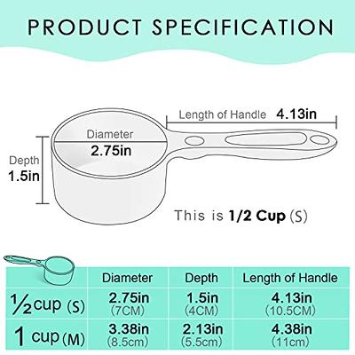 HINMAY Pet Food Scoops Plastic Measuring Cups Set for Dog Cat and Bird Food  (Random Color)