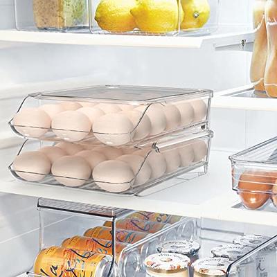 2 Layer Egg Holder Storage Container for Refrigerator Egg Tray Fridge  Organizer