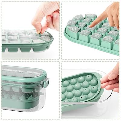 Ice Cube Tray, 2 Pack Reusable Silicone 74 Ice Cube Molds, Ice Cube Tray  with Lid, for Chilled Drinks, Whiskey & Cocktail, Freezer, Stackable Ice  Trays with Covers (Blue Green) - Yahoo Shopping