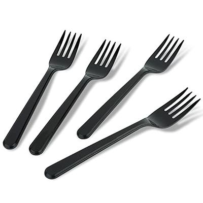 Choice Medium Weight Black Wrapped Plastic Cutlery Set with Knife, Fork,  and Spoon - 50/Pack