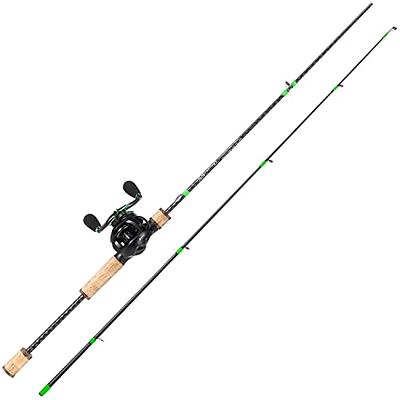 Sougayilang Fishing Rod Reel Combo, Fast Action 2 Pieces Fishing Pole with  Baitcasting Reel-1.8M with BS Reel- Left Handed- Green - Yahoo Shopping