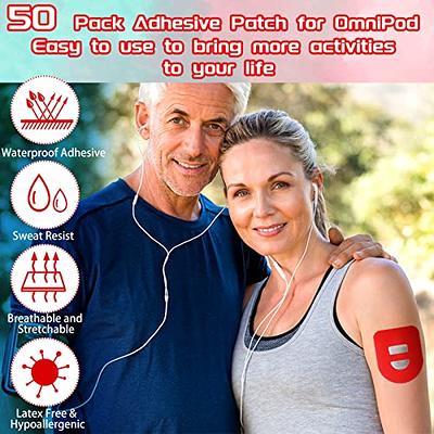 Shower Waterproof Patch Compatible with Omnipod Adhesive Patches  Transparent Waterproof Adhesive Patches Overpatch Long Lasting Sweatproof