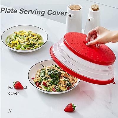 Microwave Splatter Cover Glass Cover Splatter Guard Lid with Collapsible  Silicone for Food Cover Plate Cover 9 inch Red - Yahoo Shopping