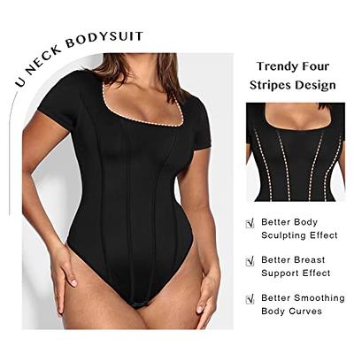 FeelinGirl Tummy Control Compression Bodysuit for Women Short