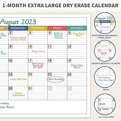 Large Dry Erase Wall Calendar - 38 x 58 - Undated Blank Reusable Yearly  Calendar - Giant Whiteboard Year Poster - Laminated Office Jumbo 12 Month