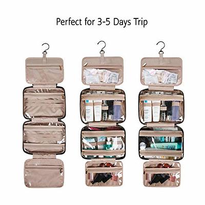 BAGSMART Toiletry Bag for Women, Travel Toiletry Organizer with hanging  hook, Water-resistant Cosmetic Makeup Bag Travel Organizer for Shampoo