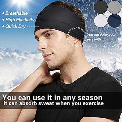 Sports Headbands for Men and Women (4 Pack) - Lightweight Moisture Workout  Sweatbands for Running, Cross Training