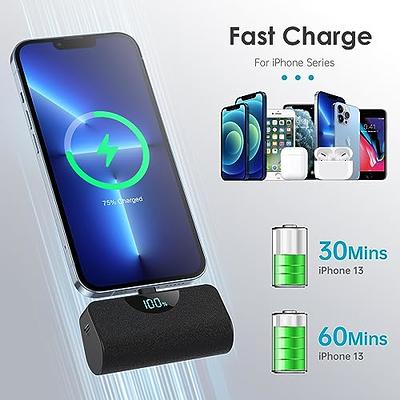 [2 Pack] Mini Portable Charger USB-C Power Bank 5200mAh,LCD Display 15W PD  Fast Charging Battery Pack Backup Charger Compatible with iPhone 15/15