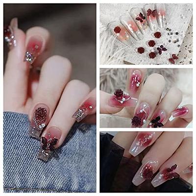 CHARMING MAY 3D Flowers for Nails 4 Packs Camellia Rose Nail