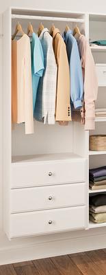 Easy Track 6.5-ft to 9.5-ft W x 7-ft H White Solid Shelving Wood Closet  System in the Wood Closet Kits department at