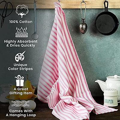 Kitchen Towels Set 4 Striped Dish Towels Absorbent Cotton Tea