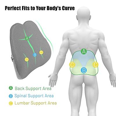 OLYDON Car Seat Cushion for Driving - Comfort Memory Foam for Car Driver  Seat- Back Support & Pain Relief - Car Travel Accessories for Long Trips