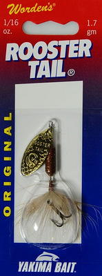 Yakima Bait Worden's Original Rooster Tail, Inline Spinnerbait Fishing  Lure, Glitter Brown, 1/16 oz. - Yahoo Shopping