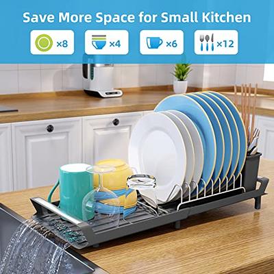 PETXPERT Dish Drying Rack, Expandable Dish Rack for Kitchen