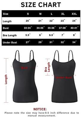 Air Curvey 3 Piece Womens Camisole with Shelf Bra Cotton Undershirts Camis  Adjustable Spaghetti Strap Tank Tops Black Darkgray Navy L - Yahoo Shopping