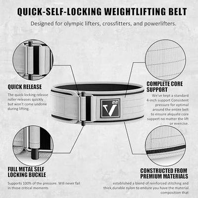 Weight Lifting Belt - Auto Locking Gym Belt - Adjustable Nylon Gym Workout  Belt for Men and Women - Deadlift Training Belt, Weight Belt and Squat Belt  (Small, Azure Blue) 