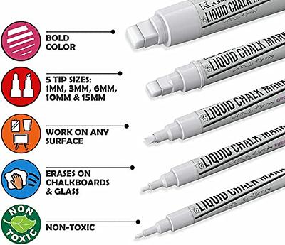 Vaci Glass Chalk Markers, Pack of 10, Bullet or Chisel Reversible Tips,  Adult 