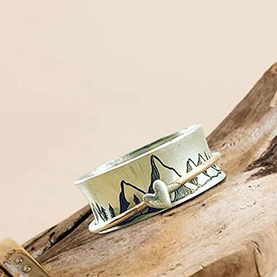 Goohopsun Keep Climbing Spinner Fidget Ring For Women Men,Antique Silver Anti  Anxiety Daughter Fidget Ring from Mom,Inspiration Spinning Mountain Ring  Jewelry Gift for Teen/kids - Yahoo Shopping