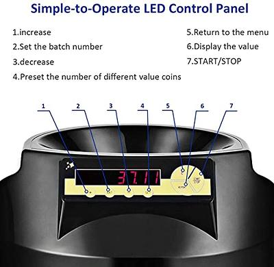 Zimbala Electric Coin Counter Machine, Automatic Coin Sorter, Large  Capacity 400 Coins, U.S. Currency Change Counter Machine w/LED Display,  Money Counter Machine for Supermarket/Bank/Home, Black - Yahoo Shopping