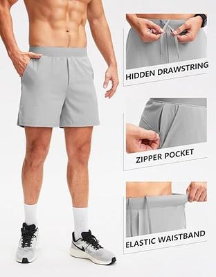Soothfeel Men's Running Shorts with Zipper Pockets 5 Inch Quick Dry Sports  Tennis Shorts Gym Workout Athletic Shorts for Men(Bright Grey, L) - Yahoo  Shopping