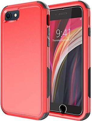 I-HONVA for iPhone SE 2022/2020 Case Built-in Screen Protector Shockproof  Dust/Drop Proof 3 in 1 Full Body Rugged Heavy Duty Durable Cover for Apple