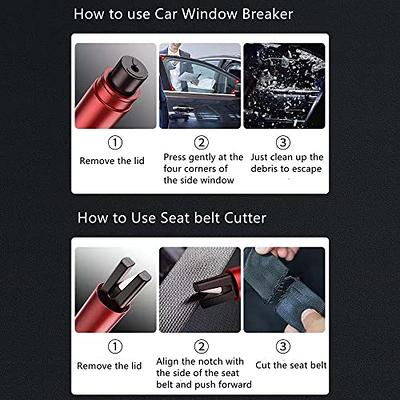 Car Safety Hammer With Car Window Glass Hammer Breaker And Safety Seatbelt  Cutter
