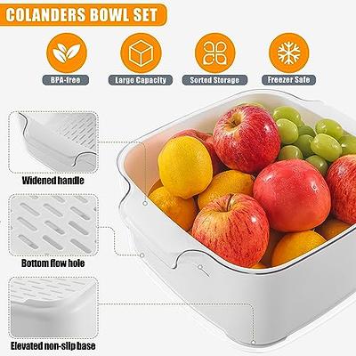 8.2 Quart Strainers and Colanders Bowl Set, Multifunctional Double